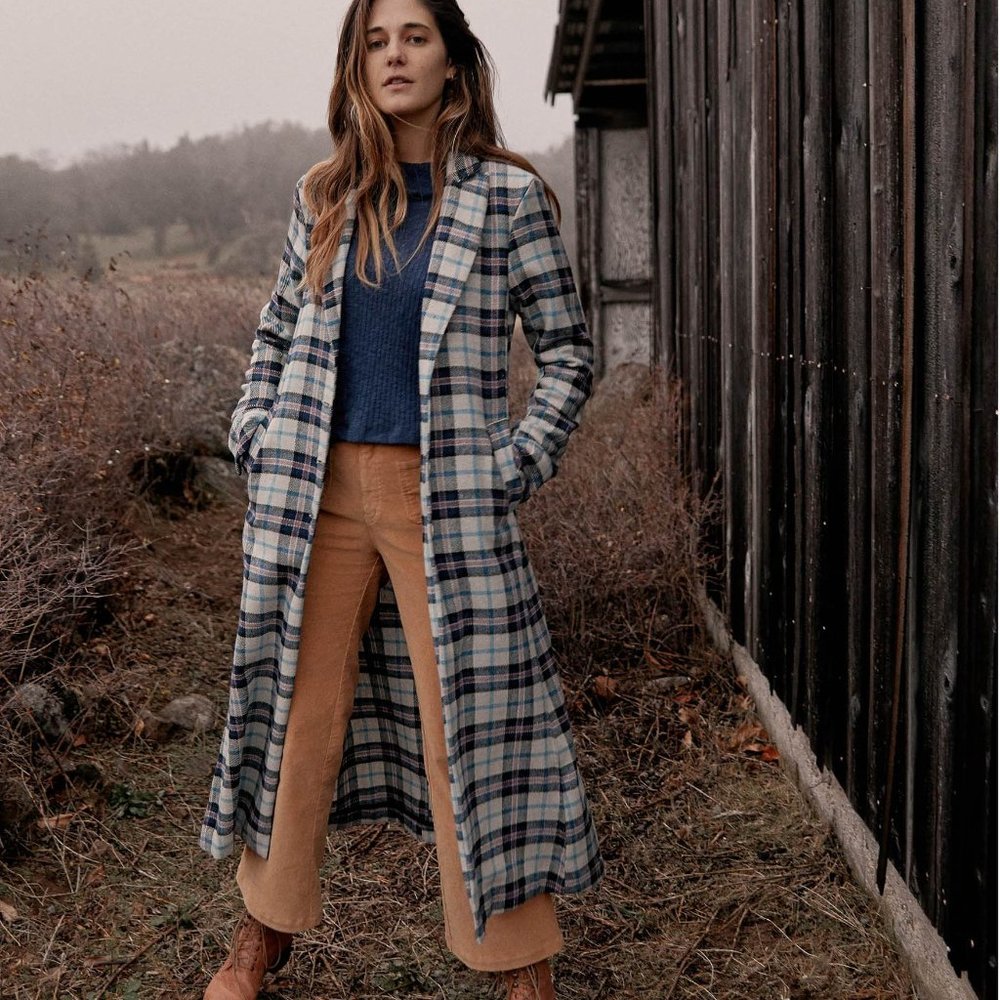 ISO Christy Dawn Vera Coat in Ocean Checker - XS